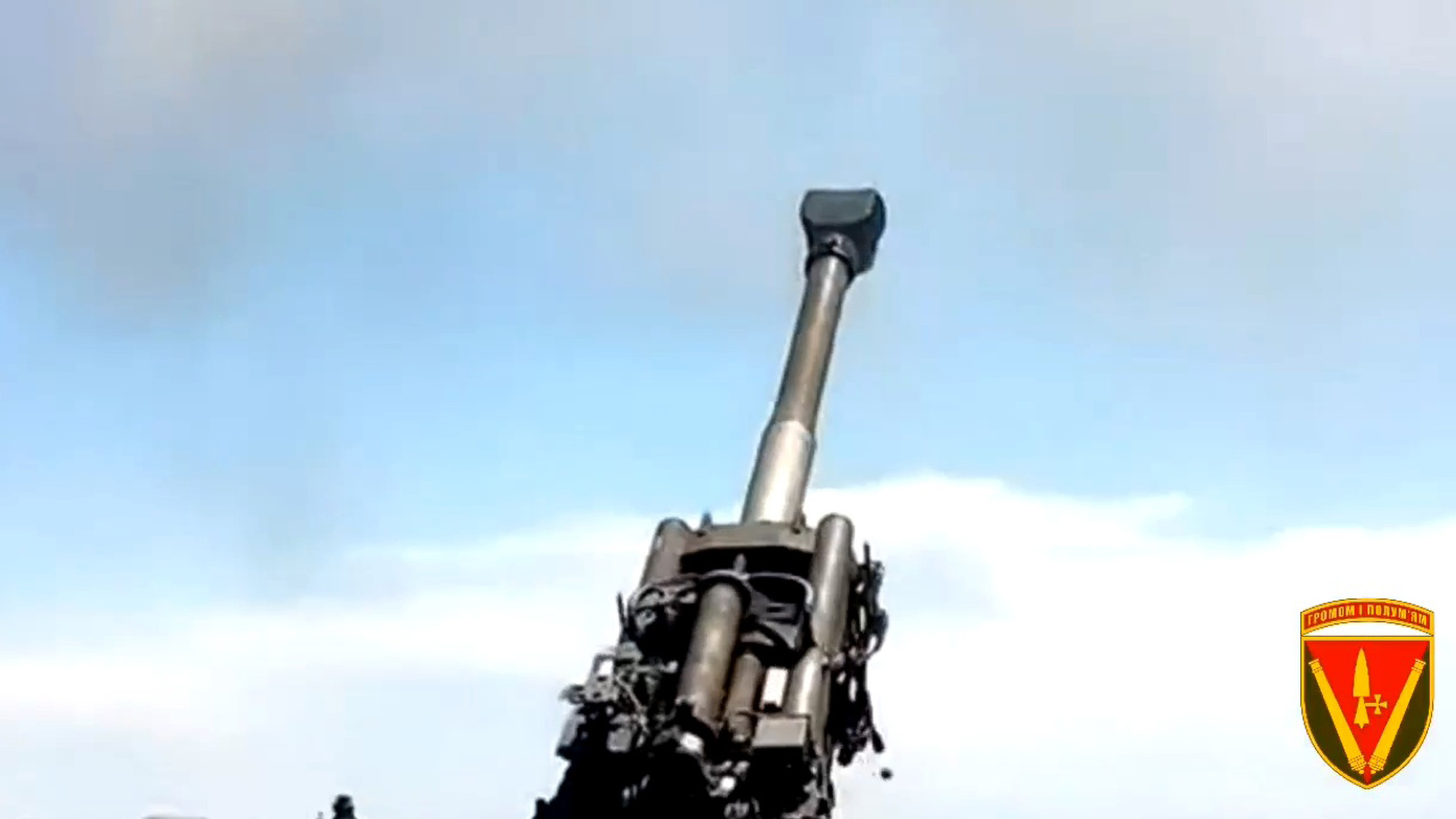 Picture shows Ukrainian artillery prepared to fire on the Russian military positions in Ukraine in undated footage. According the Ukrainian military authorities 2 armored personnel carriers, a tank and Russian Ural trucks were destroyed during the artillery attacks from the 40th Separate Artillery Brigade. (@40OAbrigade/Zenger)