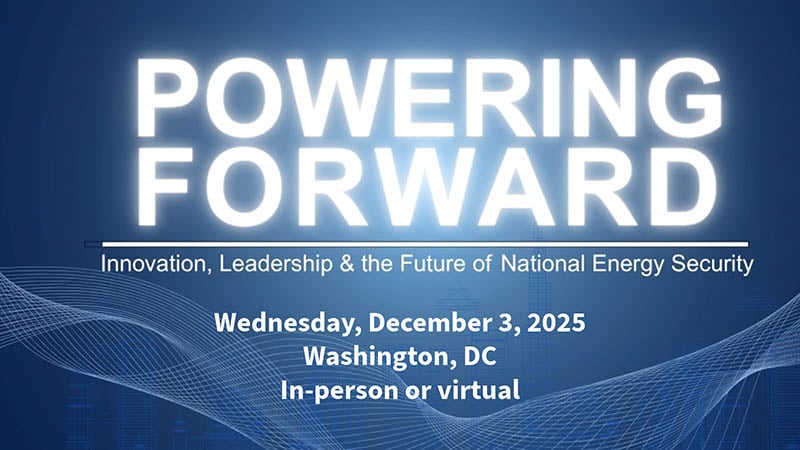 A promotional graphic for the AABE Powering Forward Symposium, featuring the event title, date, and location with a modern blue design.