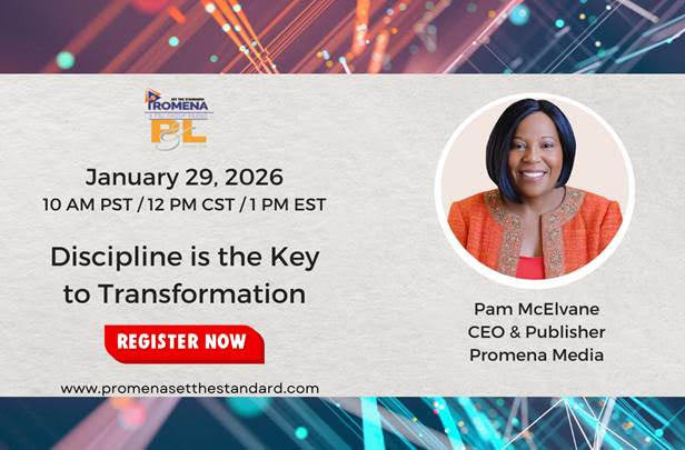 Webinar banner for "Discipline is the Key to Transformation" with event details.