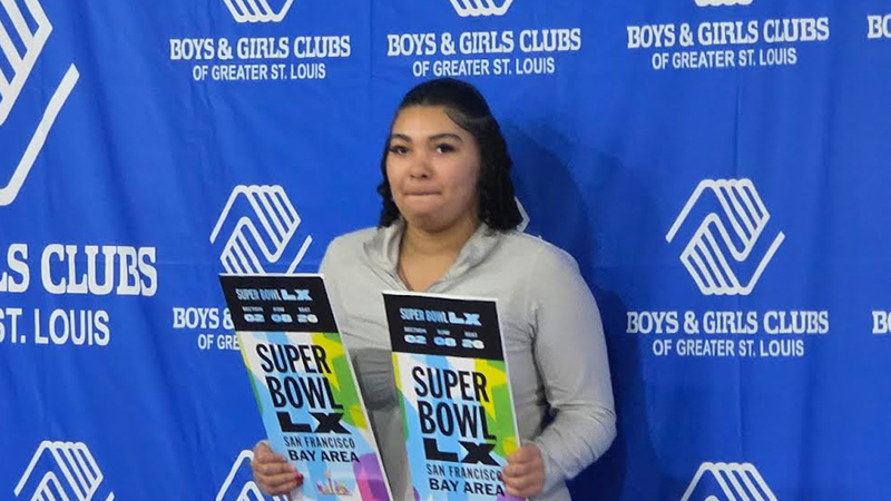 Jaelyn, a Boys & Girls Clubs teen, celebrates her mental health advocacy project that earned her a trip to Super Bowl LX.
