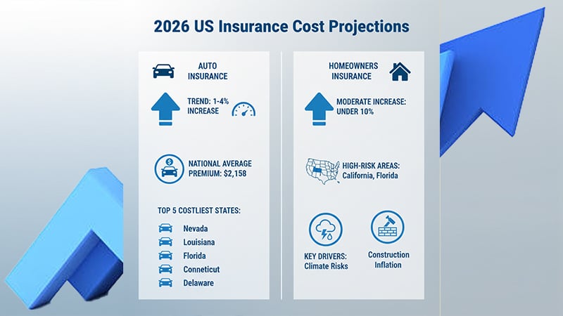 A graph showing rising insurance costs in 2026, highlighting premium increases and subsidy changes.