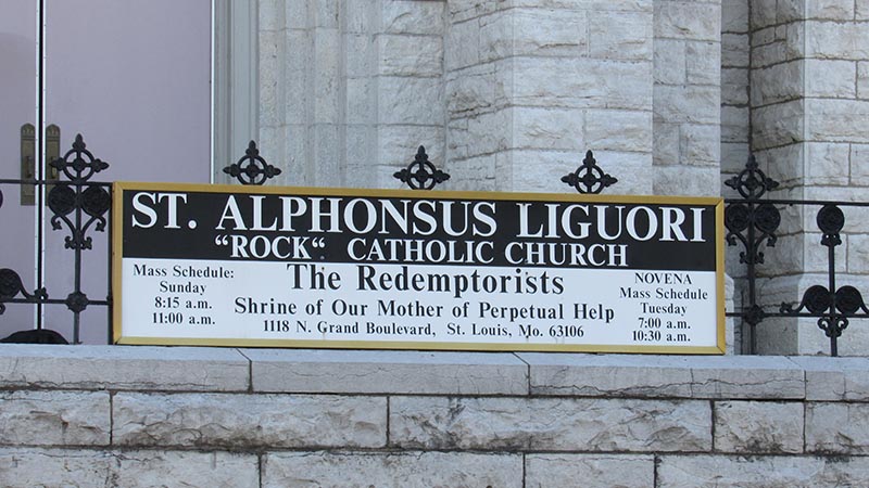 Exterior view of The Rock Church, St. Alphonsus Liguori Catholic Church in St. Louis.