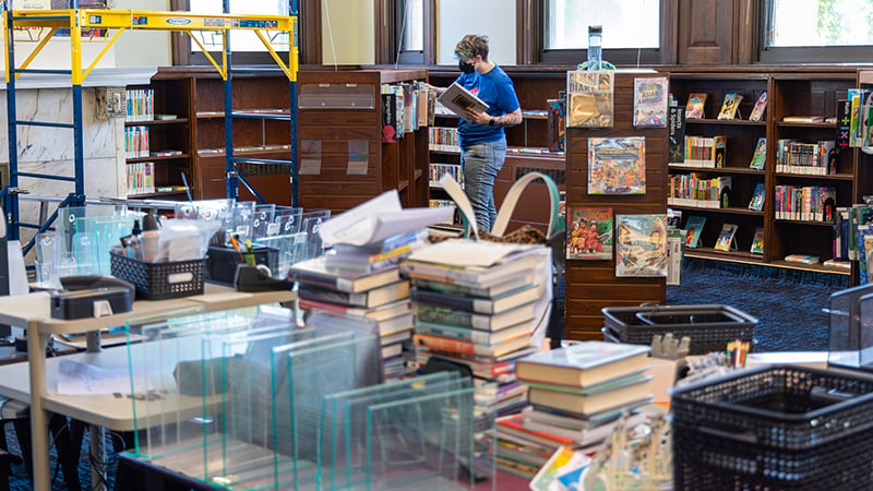 Staff prepare Cabanne Library reopening after tornado recovery in St. Louis