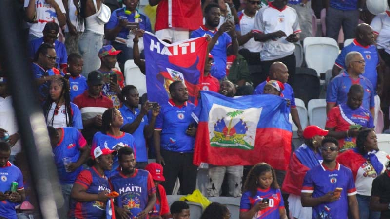 Haiti vs New Zealand match action as Haiti celebrates during a 4-0 home victory