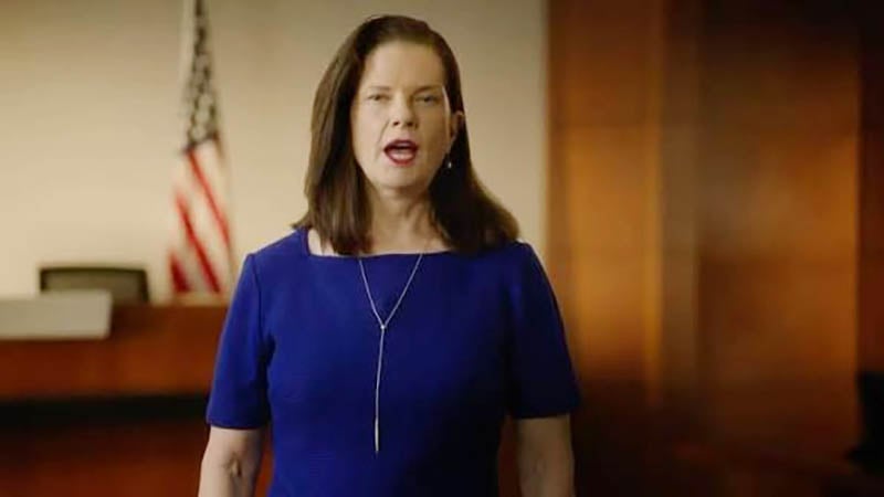 Cook County State’s Attorney Eileen O'Neill Burke speaking in a courtroom setting, amid the rising Cook County wrongful conviction backlash.