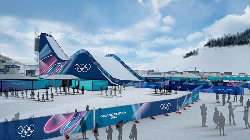 NBA players in action, MLB free agency signing announcement, and Winter Olympics venue with snow-covered mountains.