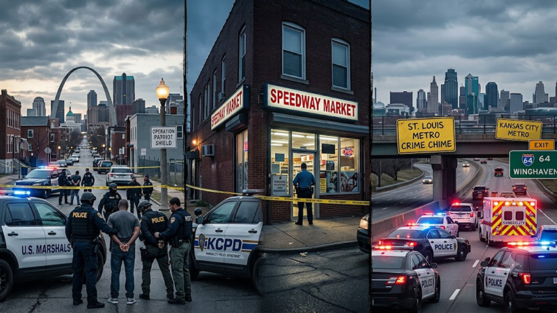 St. Louis’ Crime Chime: Speedway Market Slaughter, an Execution in the Living Room, and 224 Outlaws Handcuffed: The FBI and Local Guns Smoke Out Missouri’s Most Wanted!