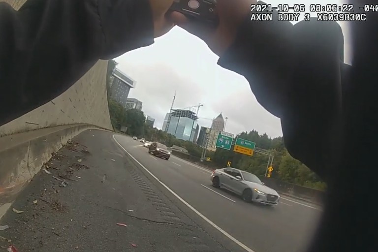 VIDEO: Atlanta Cop Hit By Car While Investigating Roadside Accident