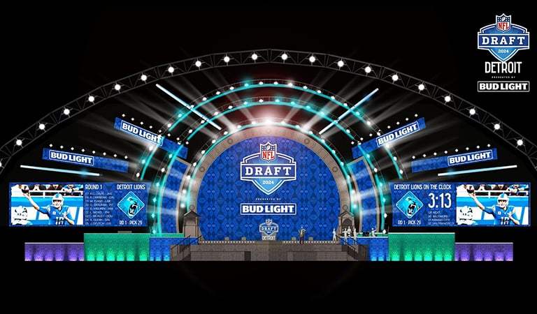 Preparations Begin in Downtown Detroit for 2024 NFL Draft Presented by Bud Light