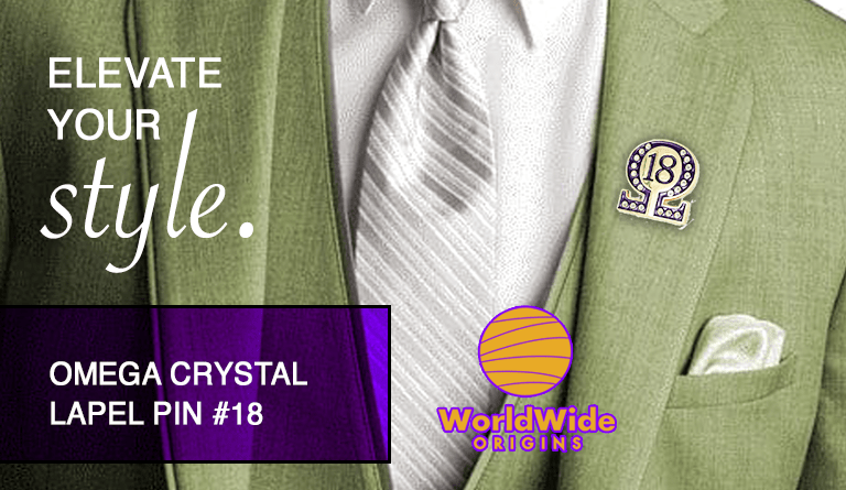 Standout and Step Up in The Omega Crystal Lapel Line Number Lapel Pin