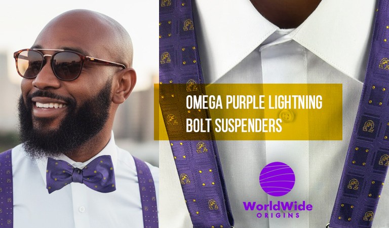 Omega Psi Phi Merchandise: Omega Purple Lightning Bolt Suspenders for the Modern Gentleman