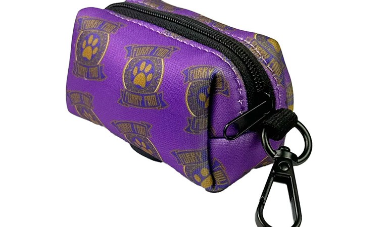 Elevate Your Pet’s Style with the Furry Fam Purple and Gold Poop Bag