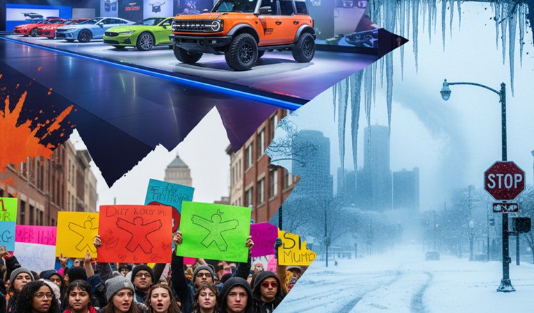 Auto Show Highlights, Winter Storm Impact, and ICE Protests: Detroit’s Week In Review