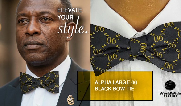 Elevate Your Style: The Must-Have Alpha Phi Alpha Large 06 Black Bow Tie for Fraternity Events