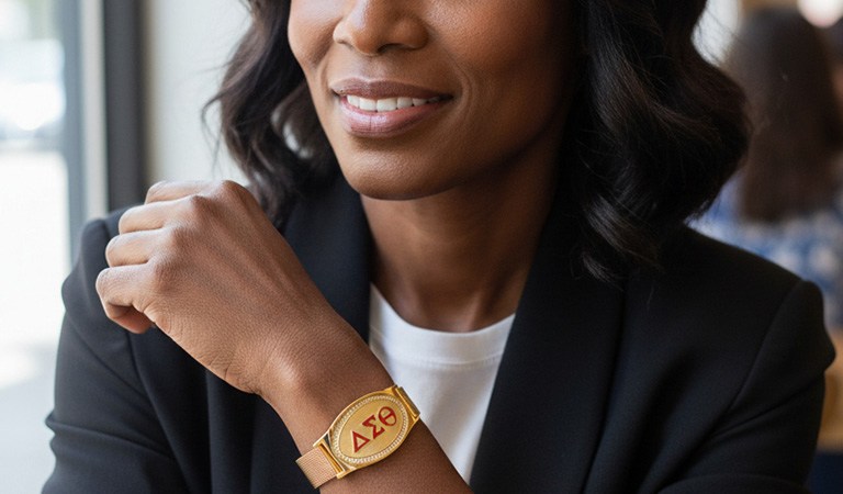 Delta Sigma Theta Gold Bracelet: Radiate Unparalleled DST Elegance
