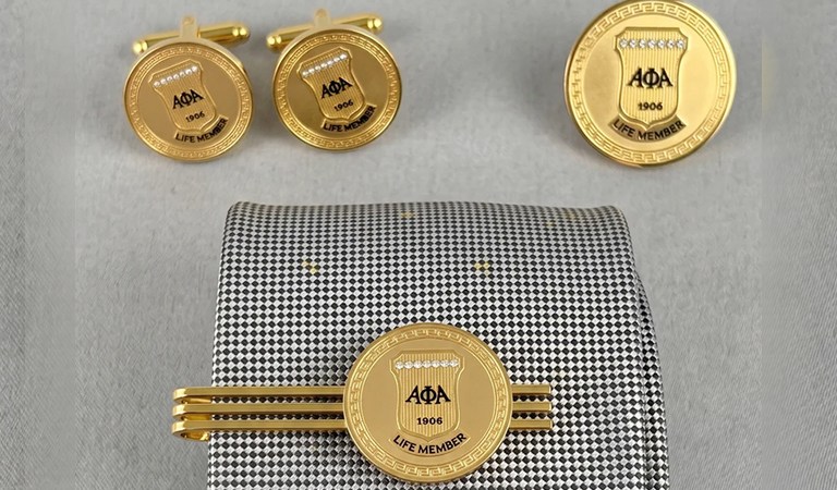 Celebrate a Lifetime of Distinction with the Alpha Life Member Round Gold Stone 3-Piece Set