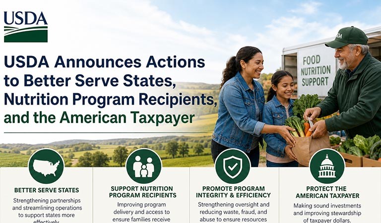 USDA Announces Actions to Better Serve States, Nutrition Program Recipients, and the American Taxpayer