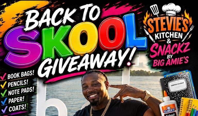 Back to Skool Giveaway: Free School Supplies, Food, and Coats at Stevie’s Kitchen!