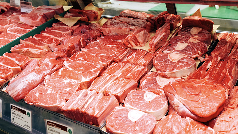 Wholesale food supply facility preparing imported beef shipments under new federal tariff guidelines.