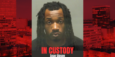 Mugshot and incident graphic collage of Sean Gipson following Clayton shooting arrest.