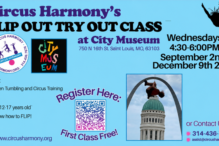 New Flip Out Try Out Class at Circus Harmony in City Museum
