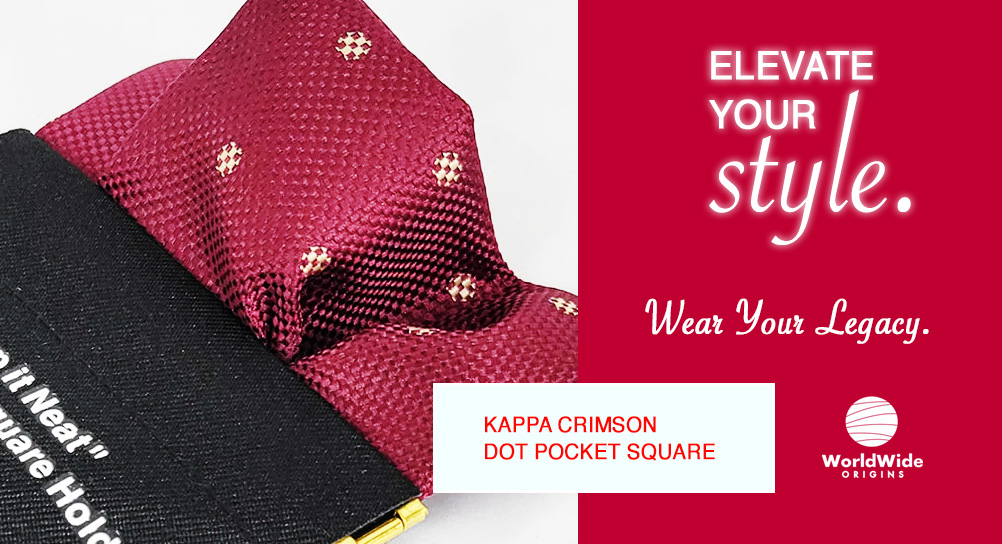 Kappa Crimson Dot Pocket Square