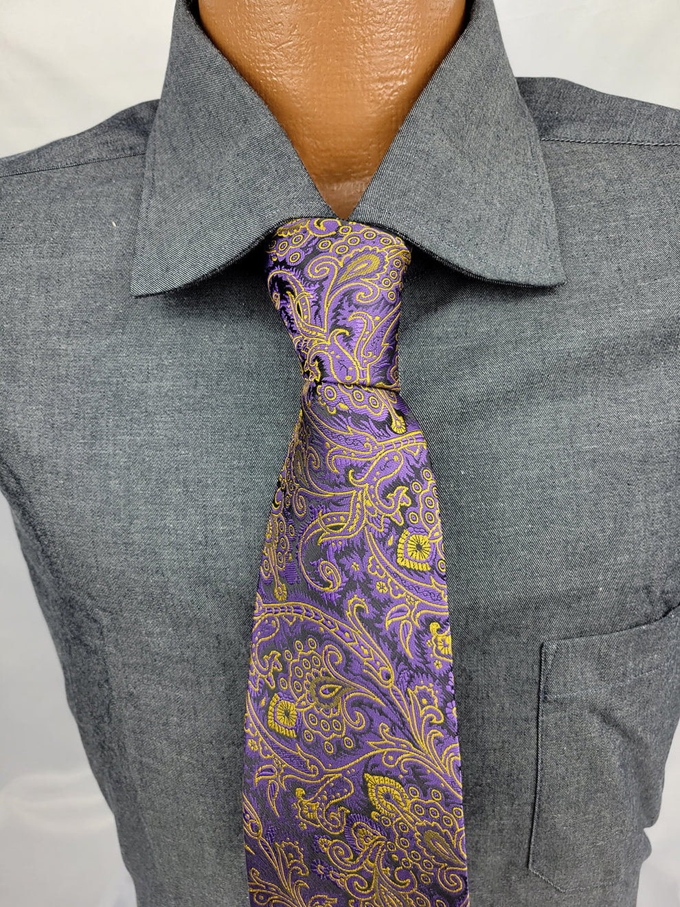 Omega All Purple Paisley Tie