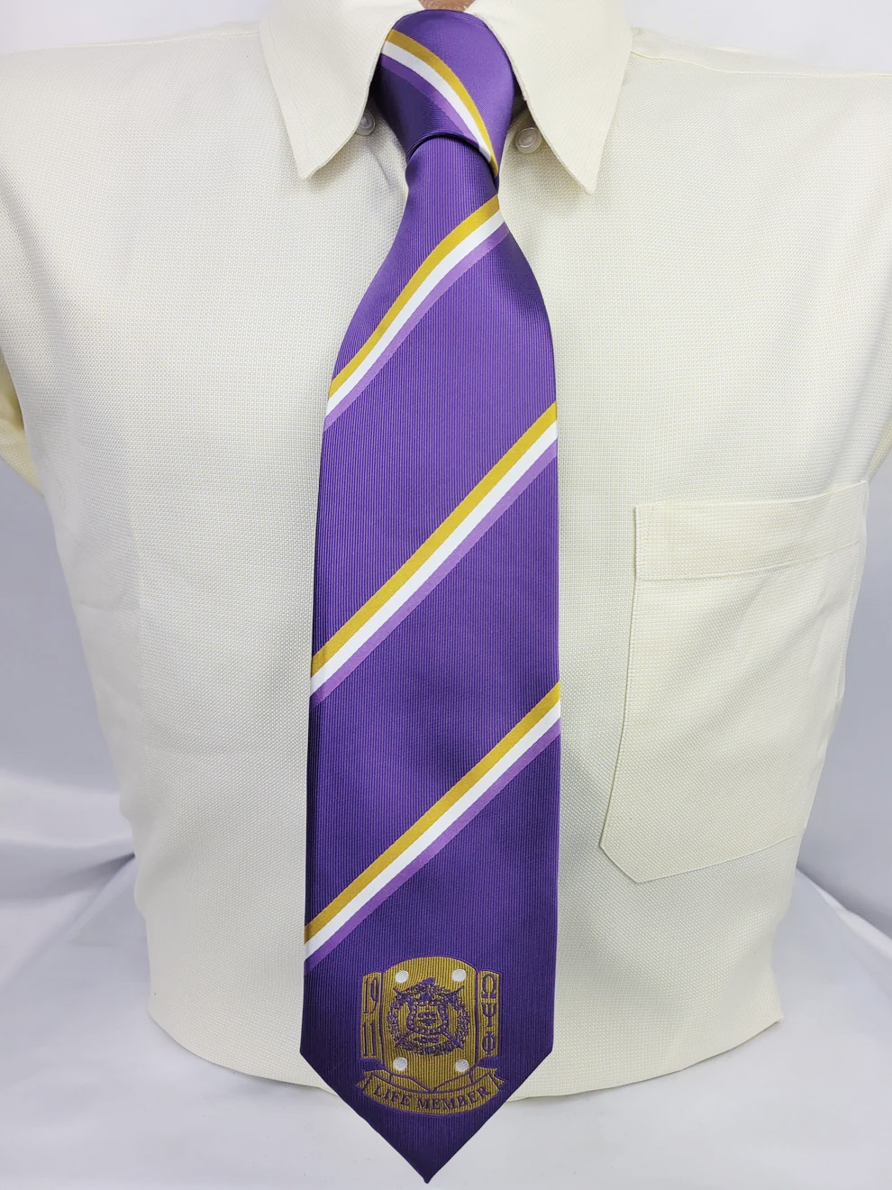 Omega Purple Stripe Life Member Tie