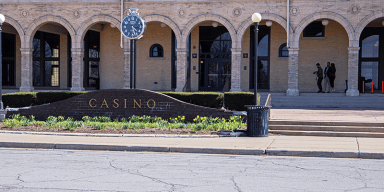 Exterior view of downtown Detroit casino highlighting commercial entertainment revenue.