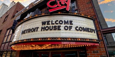 Facade at Detroit House of Comedy prepared for live performance