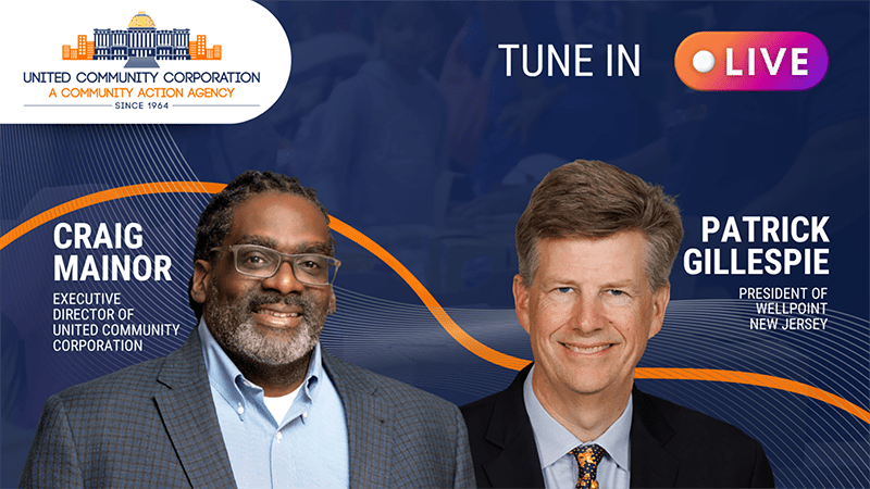 Promotional graphic for Serving With Purpose health podcast featuring UCC and Wellpoint logos
