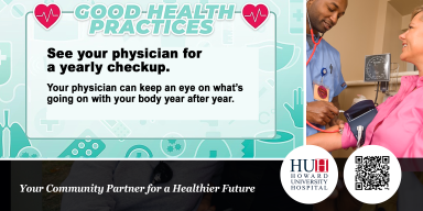 Medical professional checking a patient's blood pressure during a routine annual physical exam.