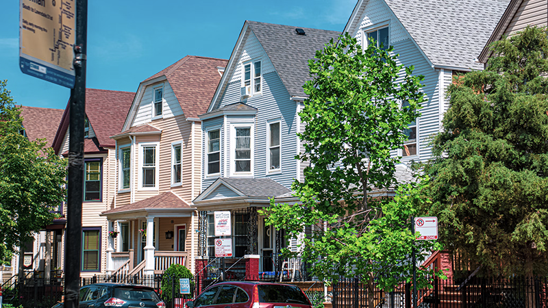 Cook County housing and infrastructure crises visible in suburban residential neighborhoods