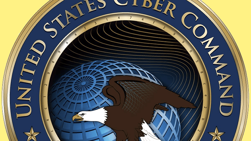 Official emblem of United States Cyber Command displaying national defense insignia and cyber grid motifs.